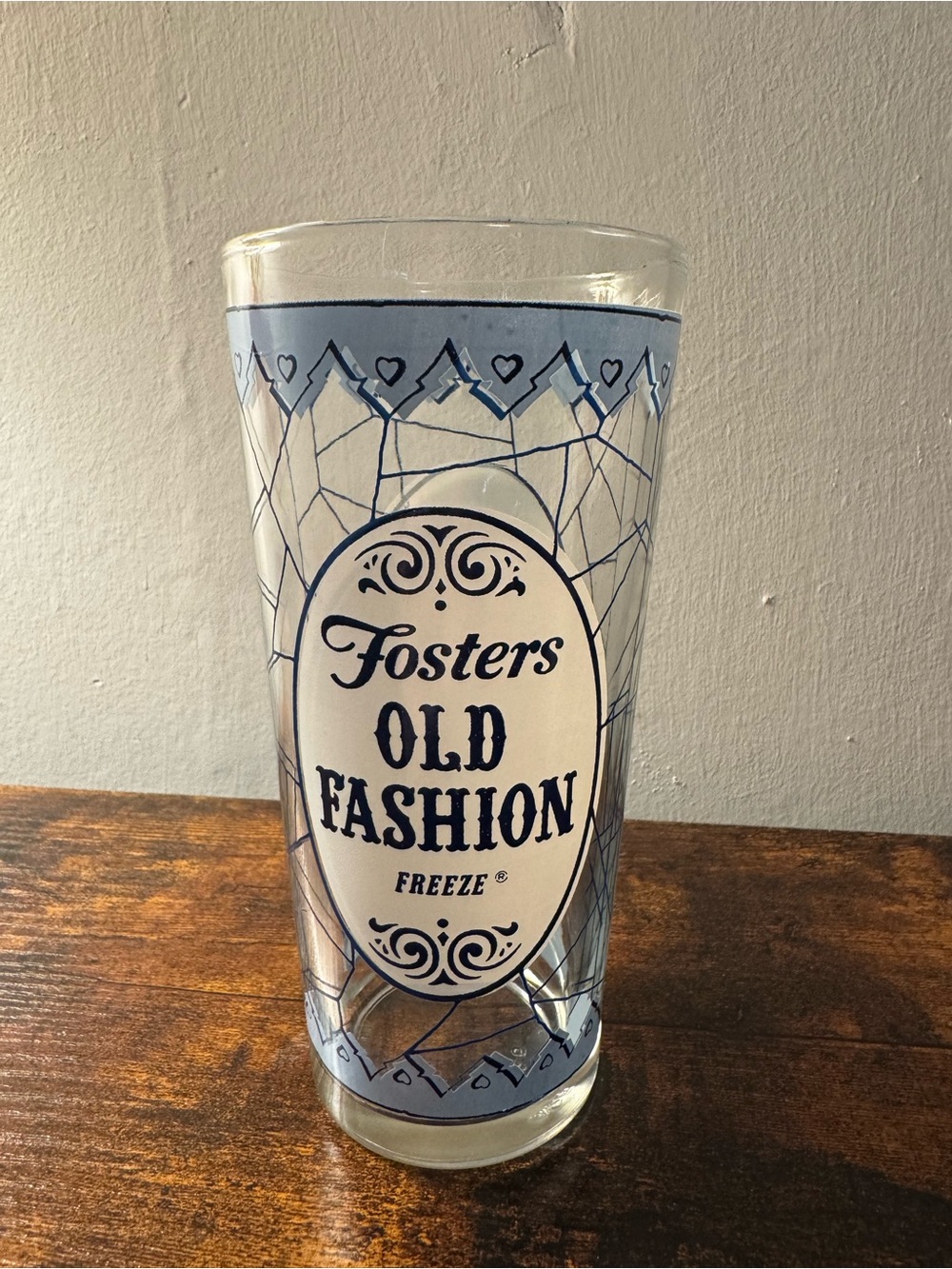 Vintage Fosters Freeze Old Fashion Advertising Glass